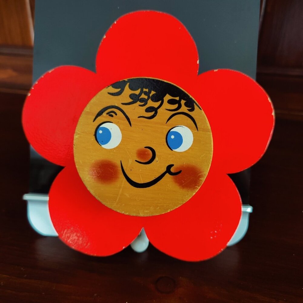 Rare Antique Steinbach Music Box Germany Pull String Children Flower Face WORKS!